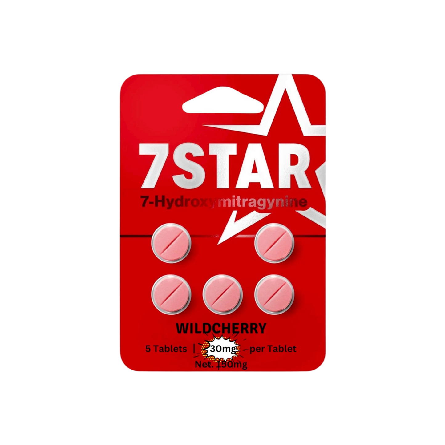 7STAR 7-HYDROXYMITRAGYNINE TABLETS 30MG 5ct - CHERRY