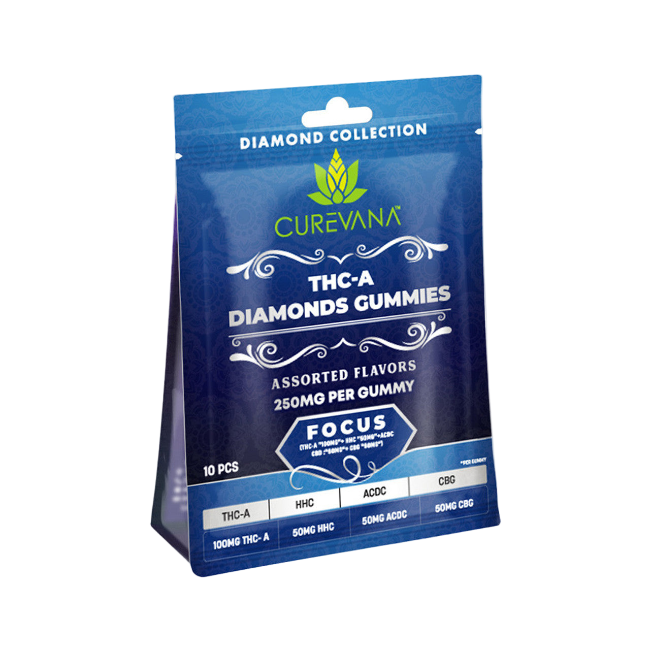 CUREVANA THC-A DIAMOND GUMMIES 250MG 10CT - FOCUS