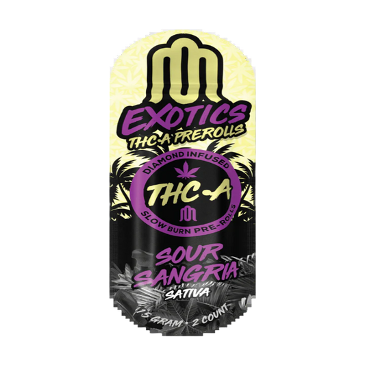 MODUS EXOTICS DIAMOND INFUSED SLOW BURNING 1.5G 2PK THC-A PRE-ROLLS - SOUR SANGRIA SATIVA