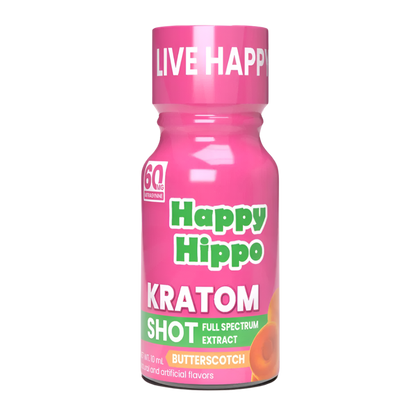 HAPPY HIPPO KRATOM SHOT 10ML 120MG - BUTTERSCOTCH - Seven Tech