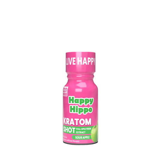 HAPPY HIPPO KRATOM SHOT 10ML 120MG - SOUR APPLE - Seven Tech