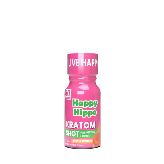 HAPPY HIPPO KRATOM SHOT 10ML 60MG - BUTTERSCOTCH - Seven Tech
