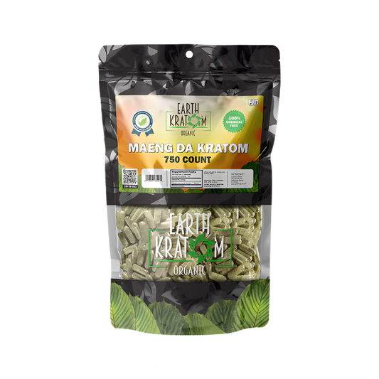 EARTH KRATOM CAPSULES 750CT - MAENG DA GREEN VEIN - Seven Tech