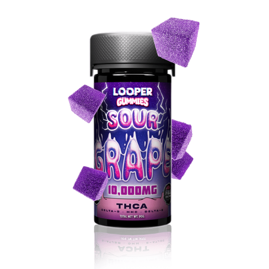 LOOPER THC-A ULTRA POTENT FULL SPECTRUM GUMMIES 500MG 20CT JAR - SOUR GRAPE