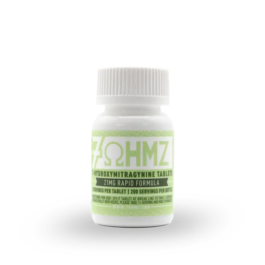 7 OHMZ ADVANCED KRATOM ALKALOIDS 7-HYDROXYMITRAGYNINE TABLETS BOTTLE RAPID RELEASE 21MG 100CT - UNFLAVORED