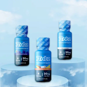 Three blue bottles of Fitobz supplements against a cloudy backdrop.