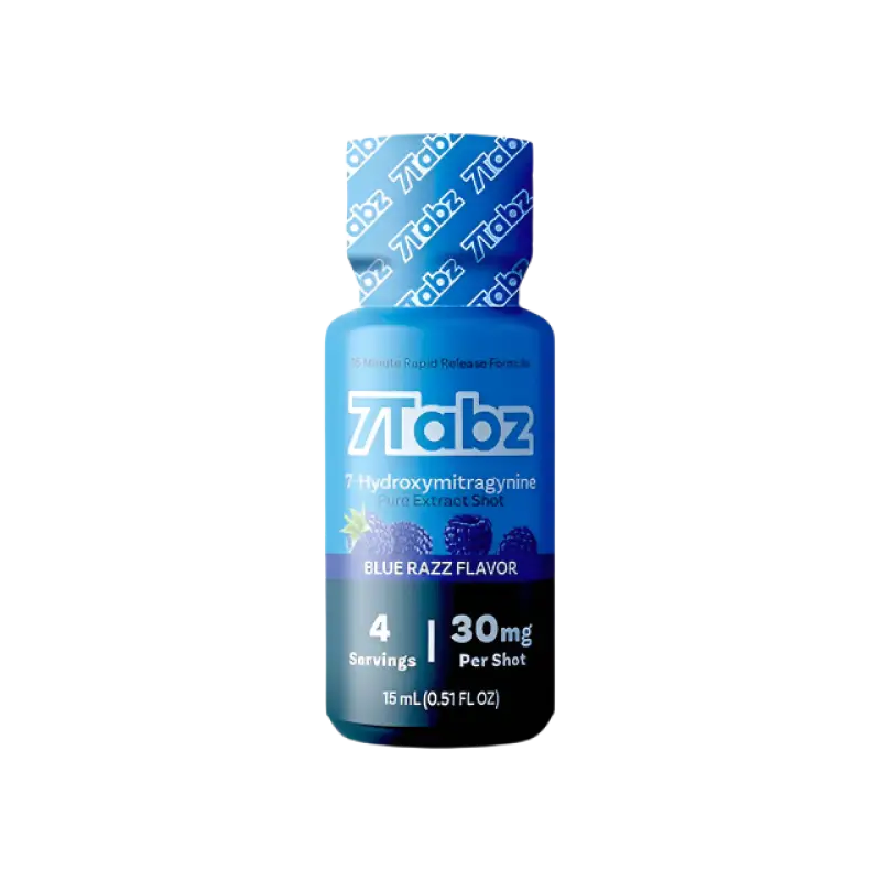 Blue bottle of Ztabz energy drink with Blue Razz flavor.