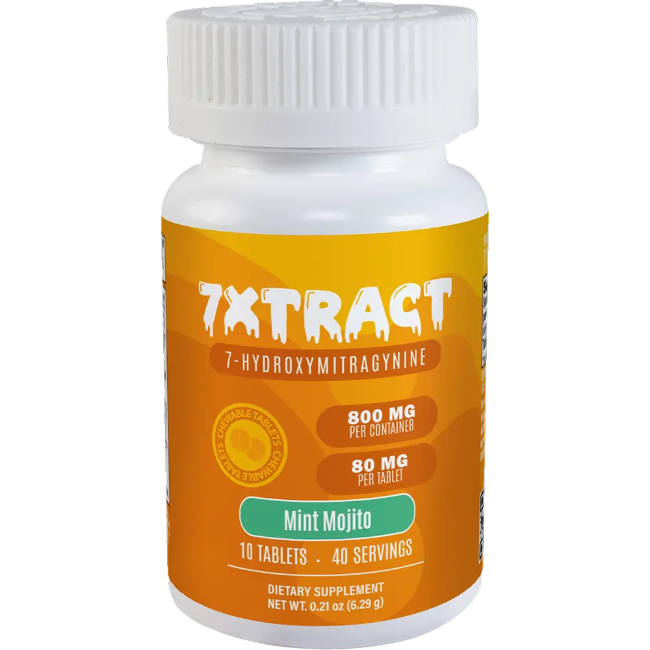 7XTRACT 7-HYDROXYMITRAGYNINE TABLETS 10CT / 800MG (80MG EACH) – MINT MOJITO