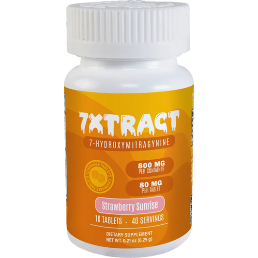 7XTRACT 7-HYDROXYMITRAGYNINE TABLETS 10CT / 800MG (80MG EACH) – STRAWBERRY SUNRISE