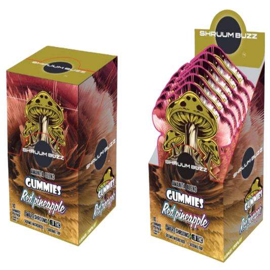 SHRUUMBUZZ AMANITA BLEND GUMMIES 500MG 10CT - RED PINEAPPLE