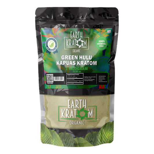 EARTH KRATOM POWDER 1000G / 35.27OZ - HULU GREEN VEIN - Seven Tech