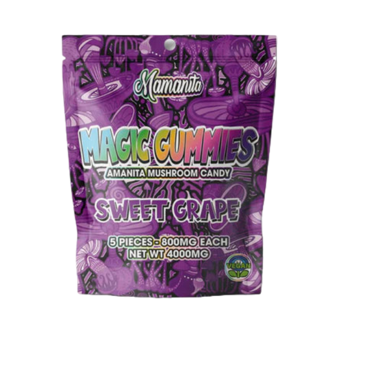 Mamanita Sweet Grape Magic Gummies Mushroom Candy 10pcs 800mg 8000mg Per Pkg