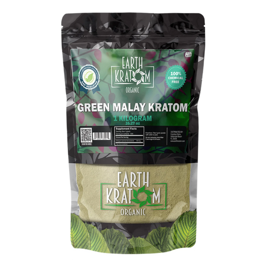 EARTH KRATOM POWDER 1000G / 35.27OZ - MALAY GREEN VEIN - Seven Tech