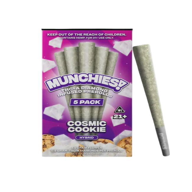 MUNCHIES THC-A DIAMOND PREROLLS 5PK – COSMIC COOKIE HYBRID