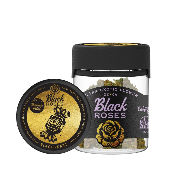 Black Roses Premium Ultra Exotic THC-A Flower 3.5g Jar Black Runtz Hybrid