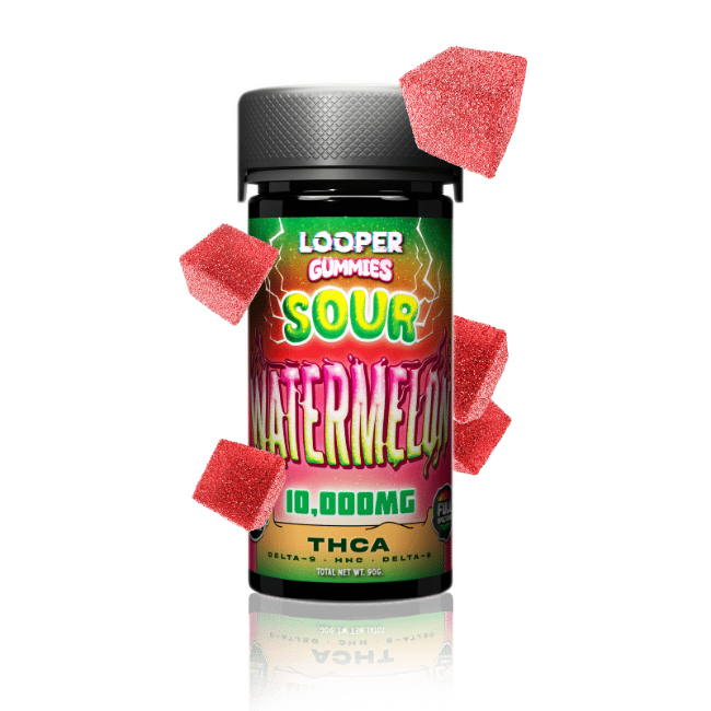 LOOPER THC-A ULTRA POTENT FULL SPECTRUM GUMMIES 500MG 20CT JAR - SOUR WATERMELON
