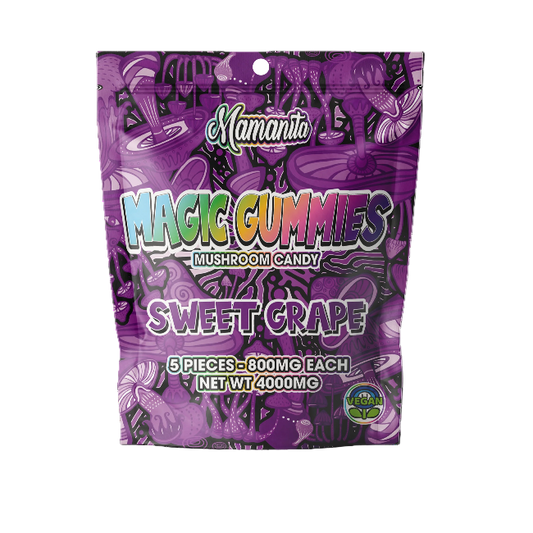 Mamanita Sweet Grape Magic Gummies Mushroom Candy 2pcs 800mg 1600mg Per Pkg