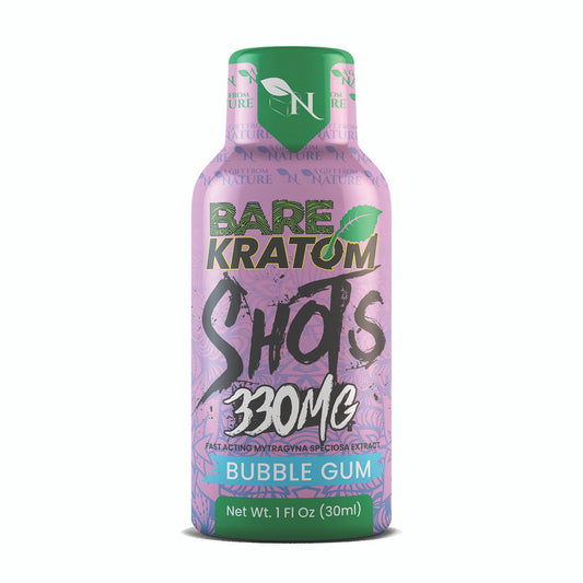 BARE KRATOM SHOTS 30ML 330MG BOX OF 4 - BUBBLE GUM