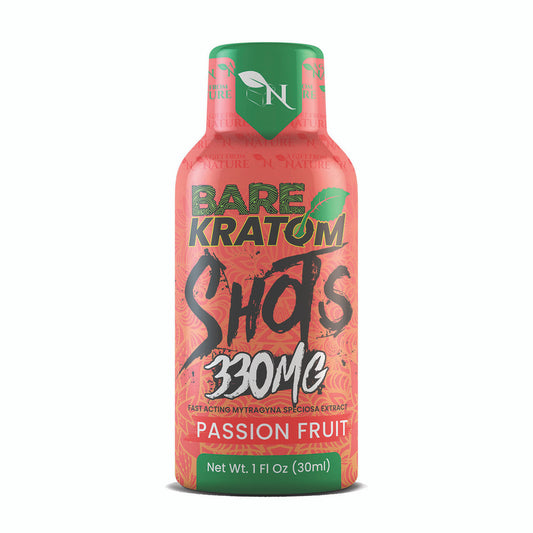 BARE KRATOM SHOTS 30ML 330MG BOX OF 4 - PASSION FRUIT