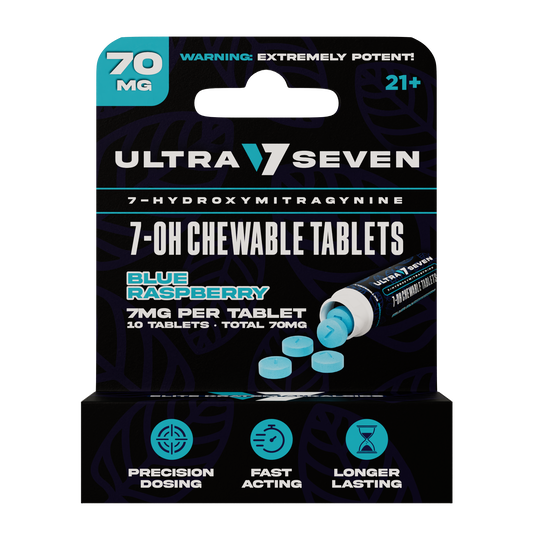Ultra Seven 10ct 7OH Tabs Blue Raspberry 7mg Per Tablet