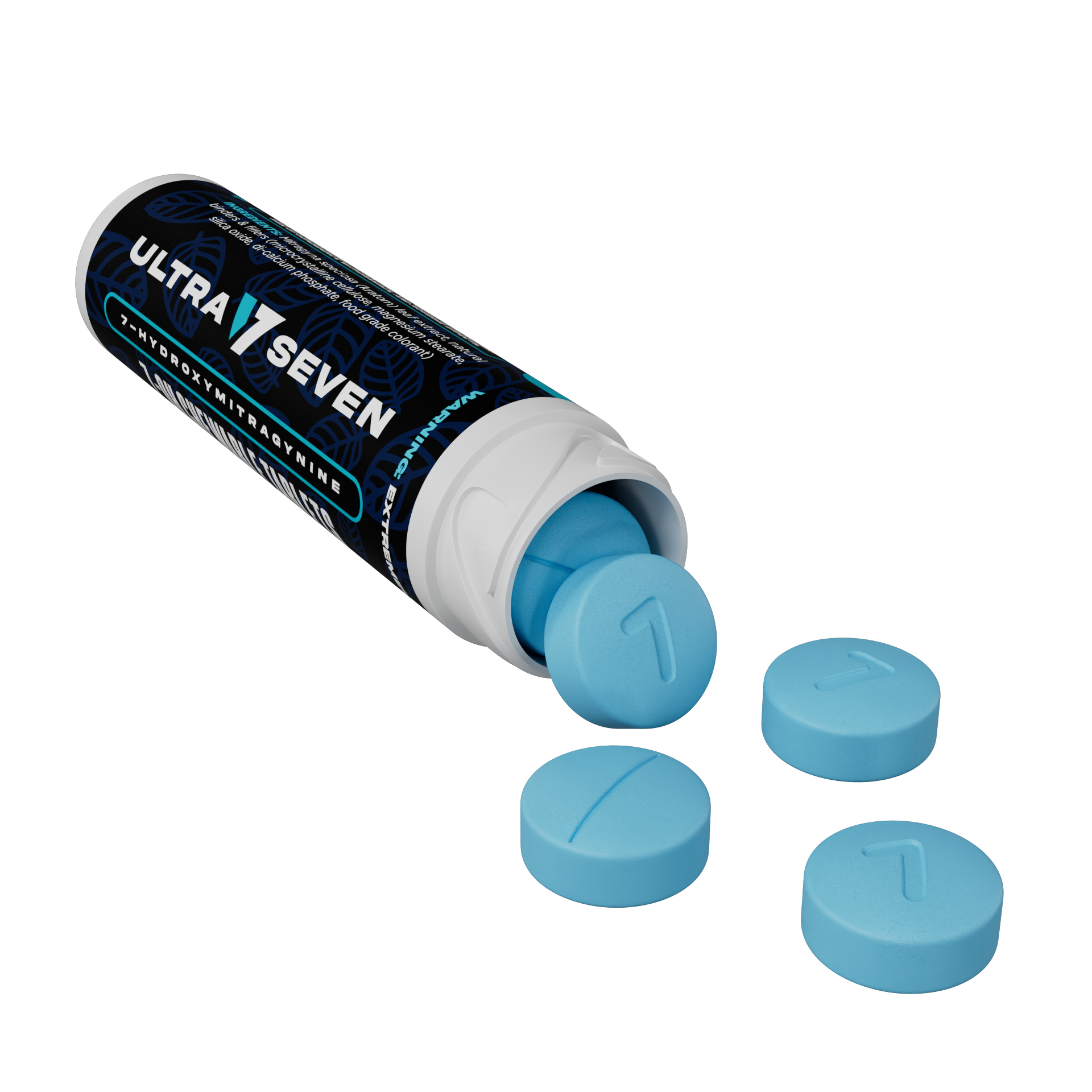 Ultra Seven 10ct 7OH Tabs Blue Raspberry 7mg Per Tablet