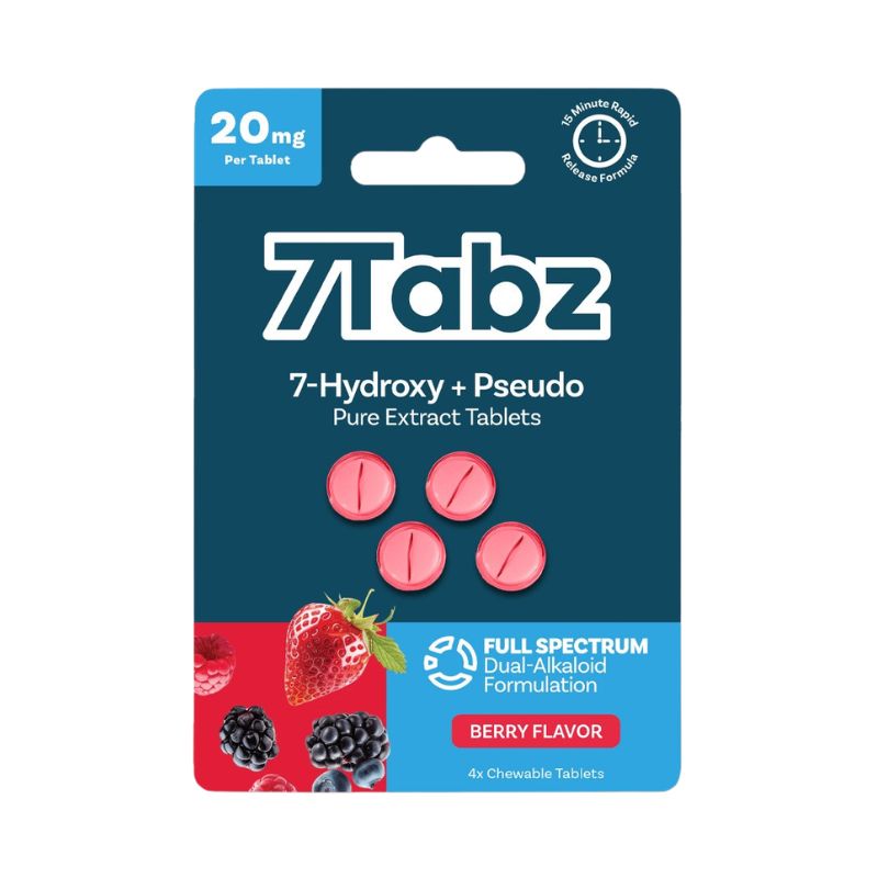 7Tabz Pseudo + 7-Hydroxymitragynine Full Spectrum Dual-Alkaloid Chewable Tablets