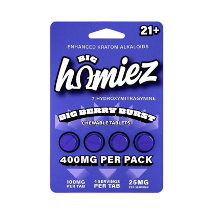 🎁 BIG HOMIEZ 7-HYDROXYMITRAGYNINE TABLETS 4CT 100MG PER TABLET (100% off)