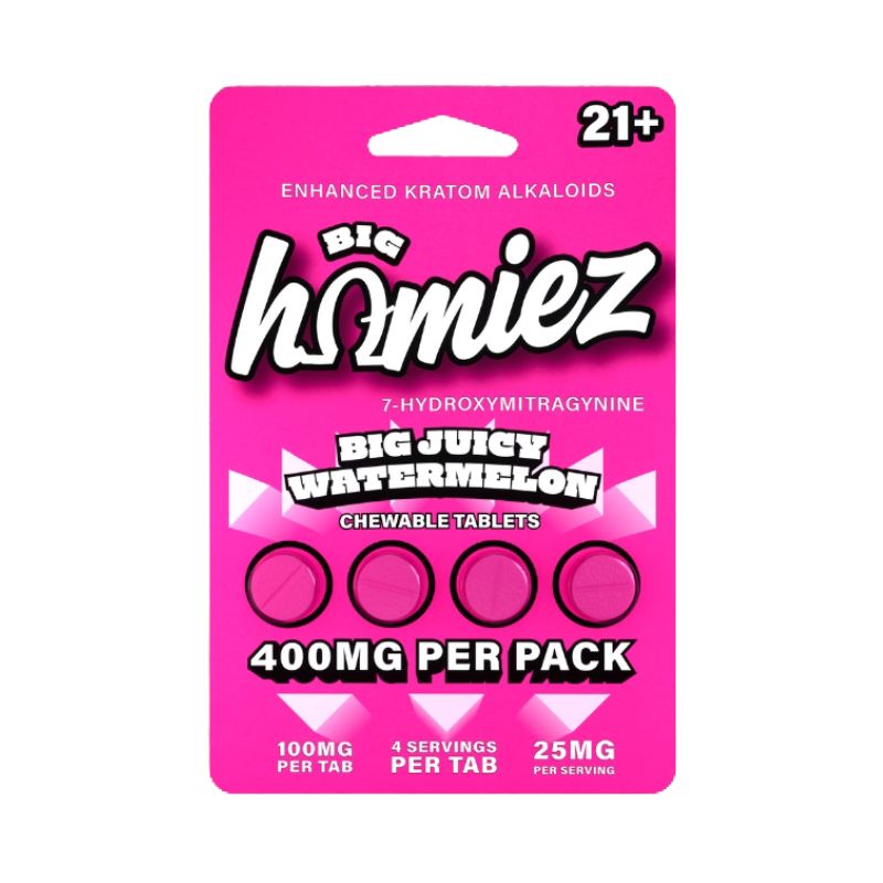 BIG HOMIEZ 7-HYDROXYMITRAGYNINE TABLETS 4CT 100MG PER TABLET