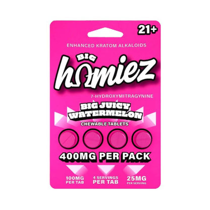 🎁 BIG HOMIEZ 7-HYDROXYMITRAGYNINE TABLETS 4CT 100MG PER TABLET (100% off)