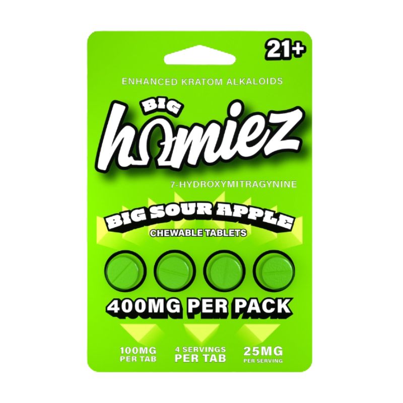 BIG HOMIEZ 7-HYDROXYMITRAGYNINE TABLETS 4CT 100MG PER TABLET