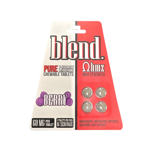 Blend OHMZ 4ct 7OH Chewable Tabs Max Strength Berry 60mg Per Tablets - Seven Tech