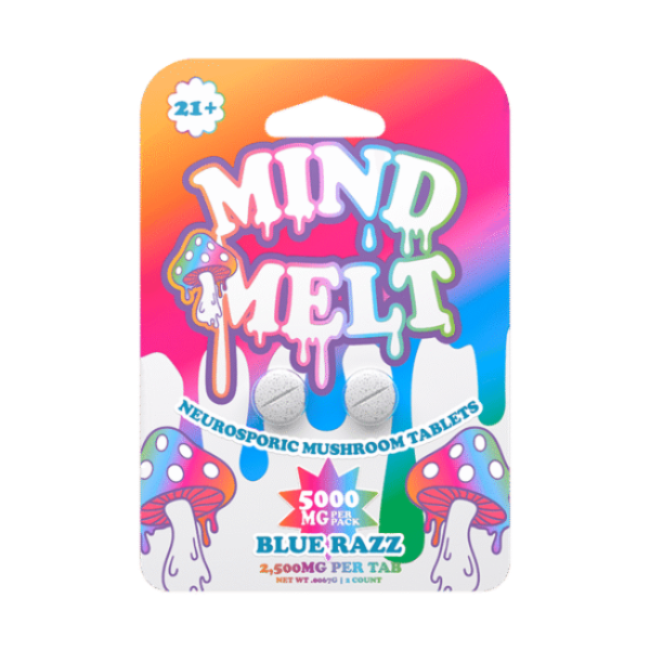 MIND MELT 2CT NEUROSPORIC MUSHROOM TABLETS 5000MG PER PACK – BLUE RAZZ