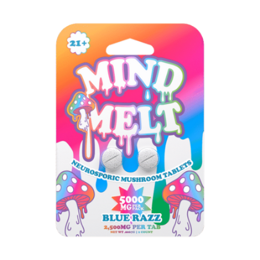 MIND MELT 2CT NEUROSPORIC MUSHROOM TABLETS 5000MG PER PACK – BLUE RAZZ
