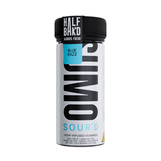 HALF BAK'D D9 SUMO SOUR'D 25CT 420MG PER GUMMY - BLUE RAZZ - Seven Tech