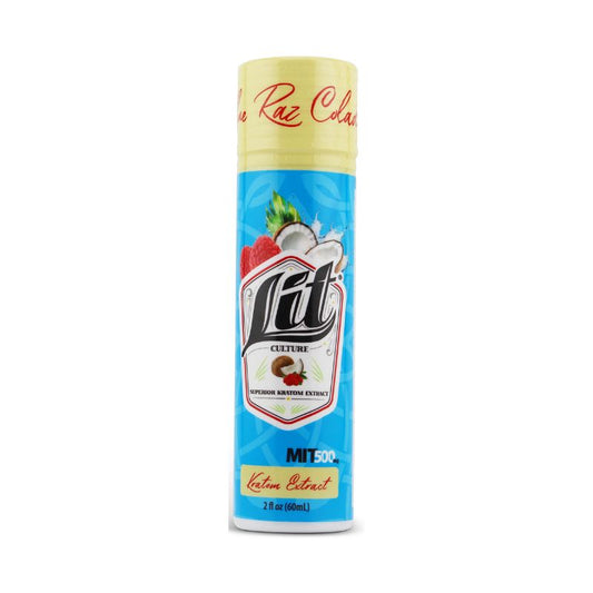 Lit Culture Superior Kratom Extract Liquid MIT Shots 500mg 60ml - Blue Raz Colada