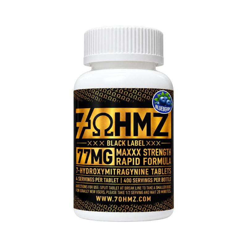 7OHMZ Black Label Maxxx Strength 7-Hydroxymitragynine Tablets 77mg Per Tablet