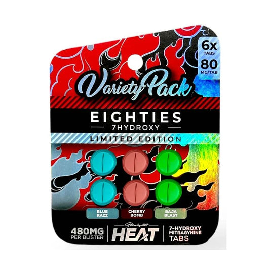 Straight Heat Eighties 7-Hydroxymitargynine Tablets 6ct 80mg Per Tablet - Limited Edition Variety Pack