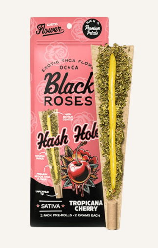 BLACK ROSES EXOTIC HASH HOLE 2G PRE-ROLLS 2PK - TROPICANA CHERRY SATIVA