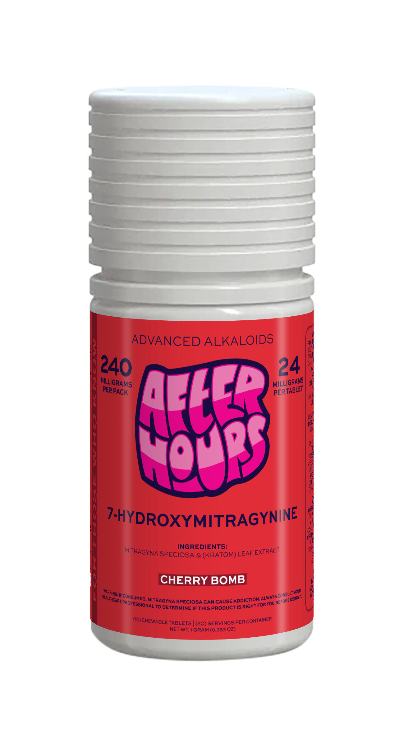 After Hours 10ct 7OH Chewable Tabs Cherry Bomb 24mg per Tablet