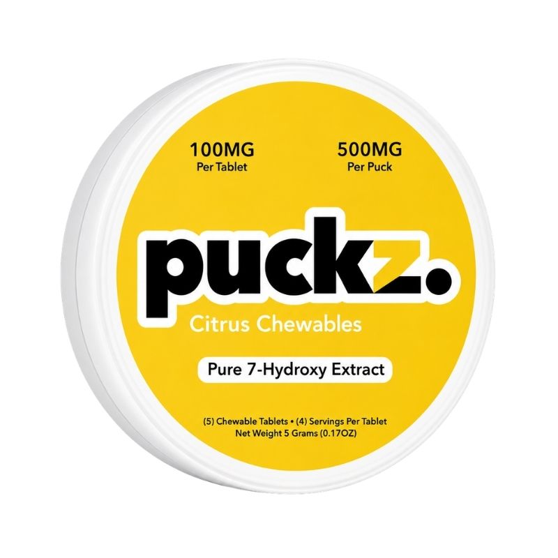 Puckz Pure 7-Hydroxymitragynine Extract Chewable Tablets Can 5ct 100mg Per Tablet