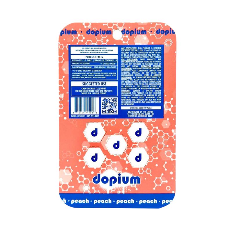 DOPIUM CHEWABLE PEACH FLAVOR TABLETS 