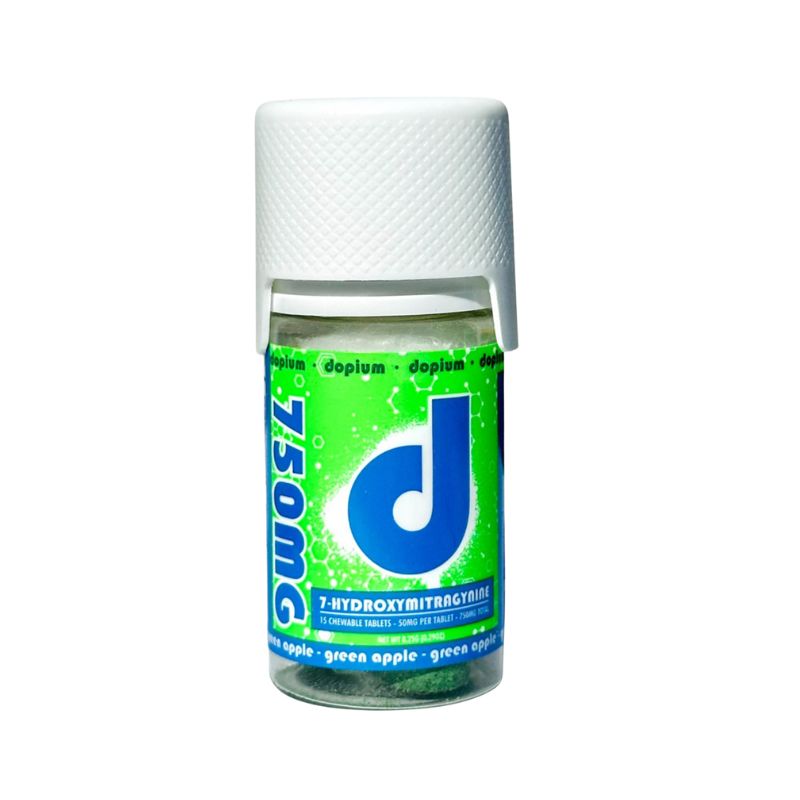 DOPIUM 7-HYDROXY CHEWABLE GREEN APPLE 50MG TABLETS 