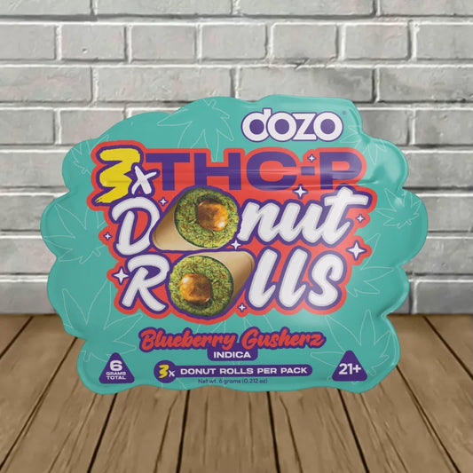 DOZO - THC P DONUT PRE-ROLLS - 3 COUNT - BLUEBERRY GUSHERZ - INDICA