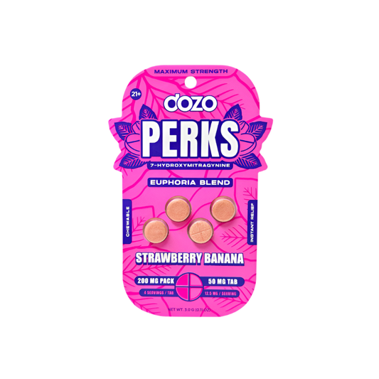 Dozo Perks 4ct 7OH Euphoria Blend Strawberry Banana Chewable Tabs 50mg per Tablet