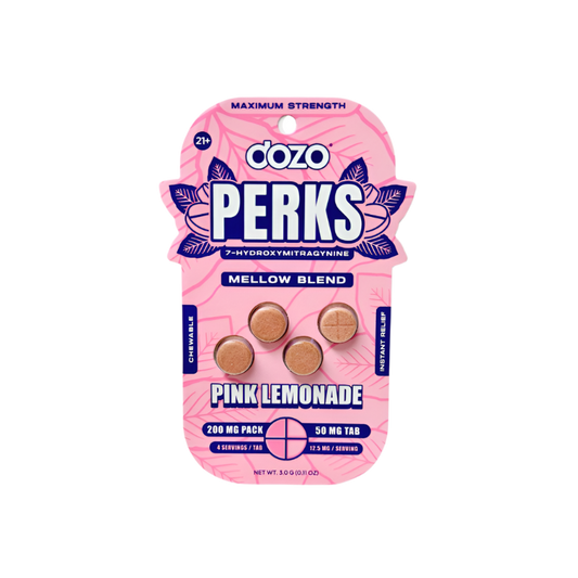 Dozo Perks 4ct 7OH Mellow Blend Pink Lemonade Chewable Tabs 50mg per Tablet