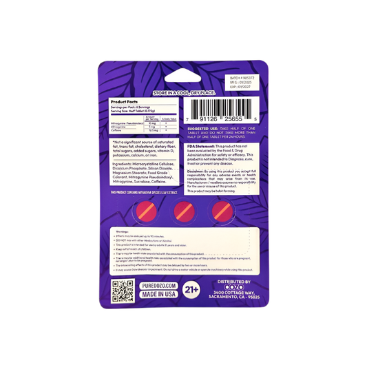 Dozo Perks 3ct 7OH + Psuedo Chewable Tabs Tropical Fruit 20mg per Tablet