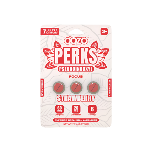 Dozo Perks 3ct 7OH + Psuedo Chewable Tabs Strawberry 20mg per Tablet