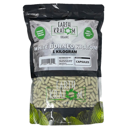 EARTH KRATOM CAPSULES 1000CT - BORNEO WHITE VEIN
