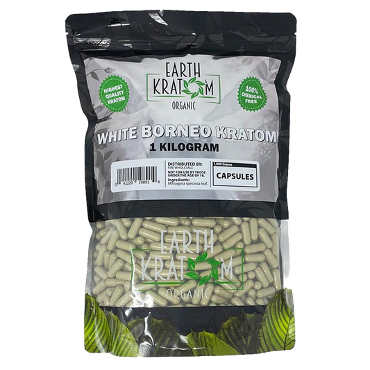 EARTH KRATOM CAPSULES 1000CT - BORNEO WHITE VEIN
