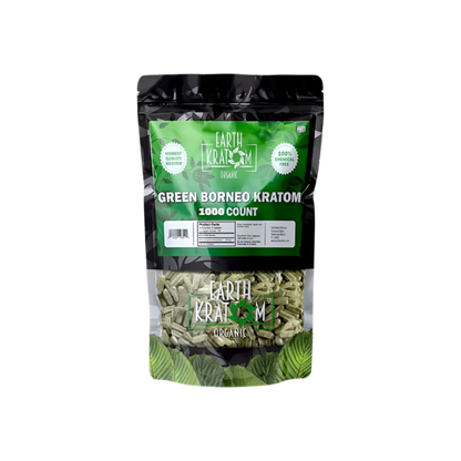 Earth Kratom 1000CT Capsules- Borneo Green Vein - Seven Tech